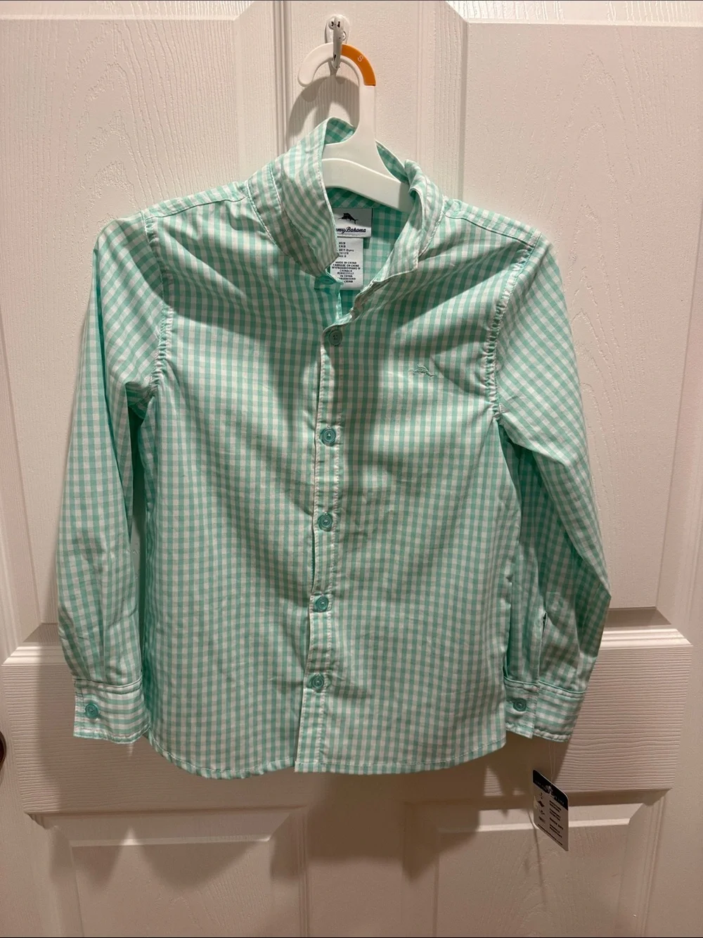 Tommy Bahama Boys' Mint Green Gingham Button-Down Shirt